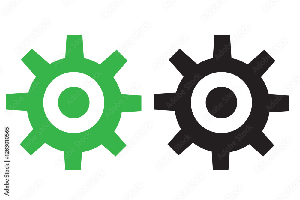 Gear set. Black gear wheel icons on white background - stock vector. Gear set. Black gear wheel icons on white background - stock vector.