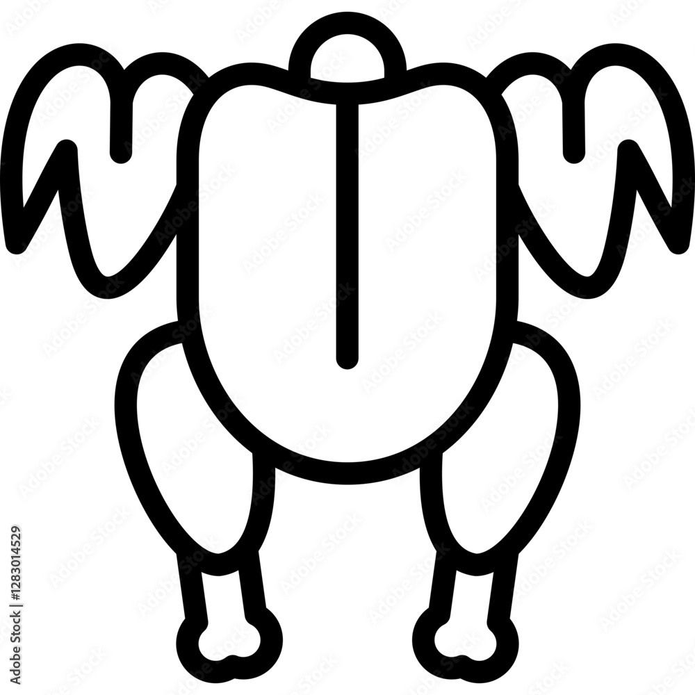 chicken icon illustration design with outline chicken icon illustration design with outline