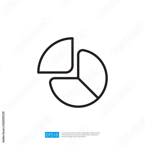 Abstract Icon of Segmented Circle Design for Data Analysis and Business Statistics Visualization in Modern Graphic Style