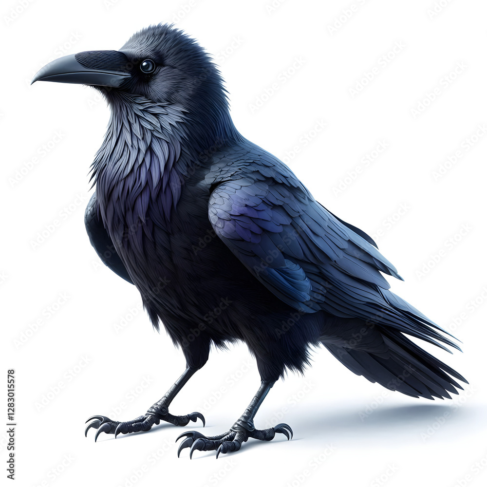 Fototapeta premium crow on white background