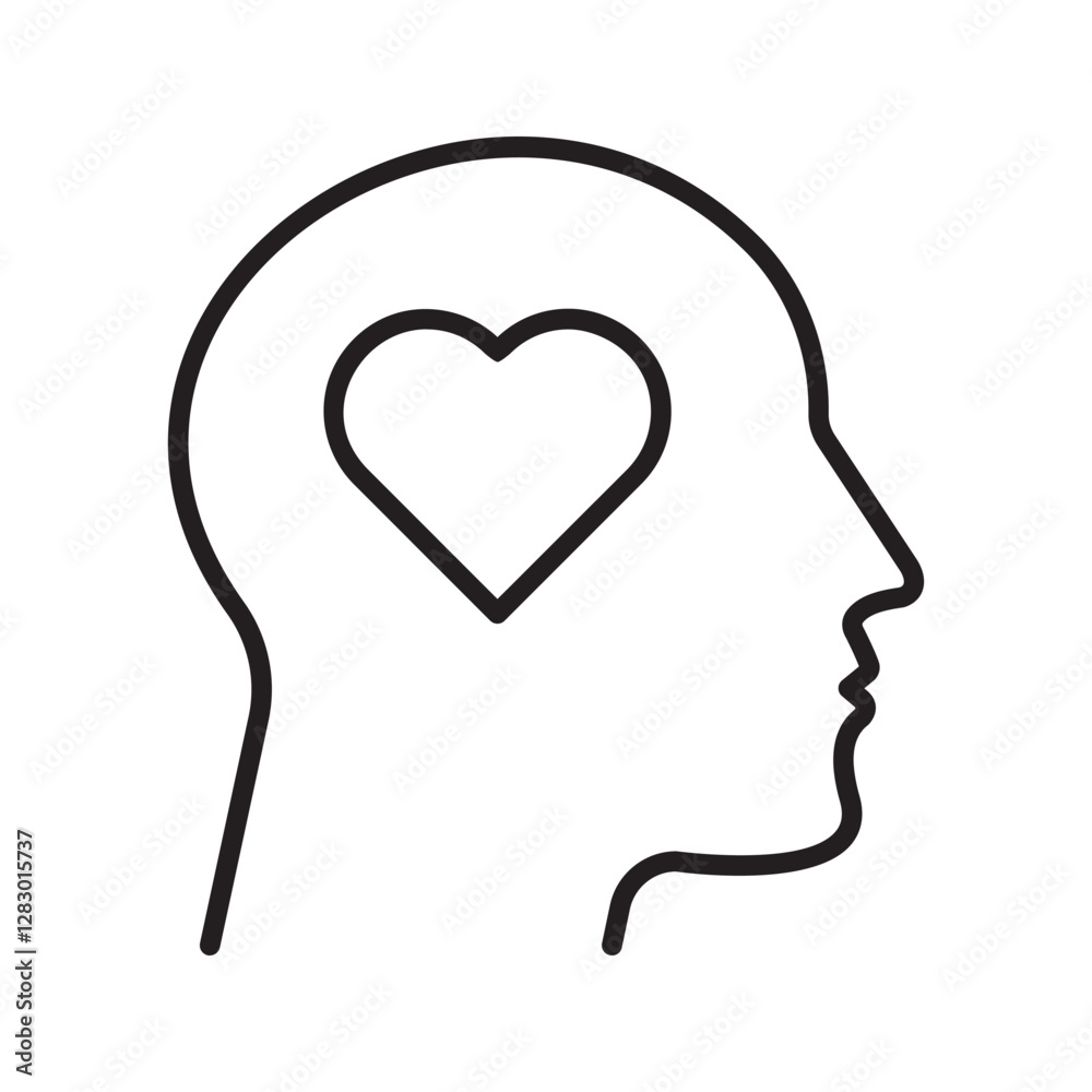 Head heart icon. concept of love or amour good feeling and harmony with smile face, vector illustration on white background
Head heart icon. concept of love or amour good feeling and harmony with smile face, vector illustration on white background