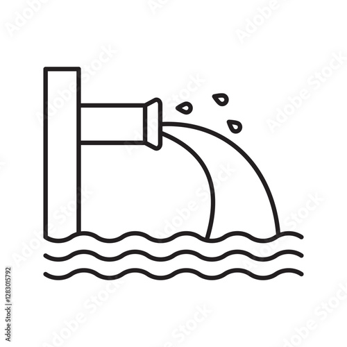 Waste water icon. outlined and condensed version.