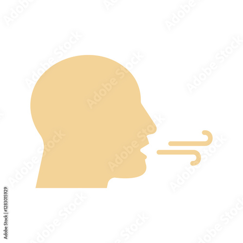 Breathing icon. Breath difficulties sign. Respiration problems symbol. vector illustration on white background
