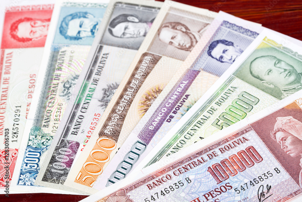 Old Bolivian money a business background Old Bolivian money a business background