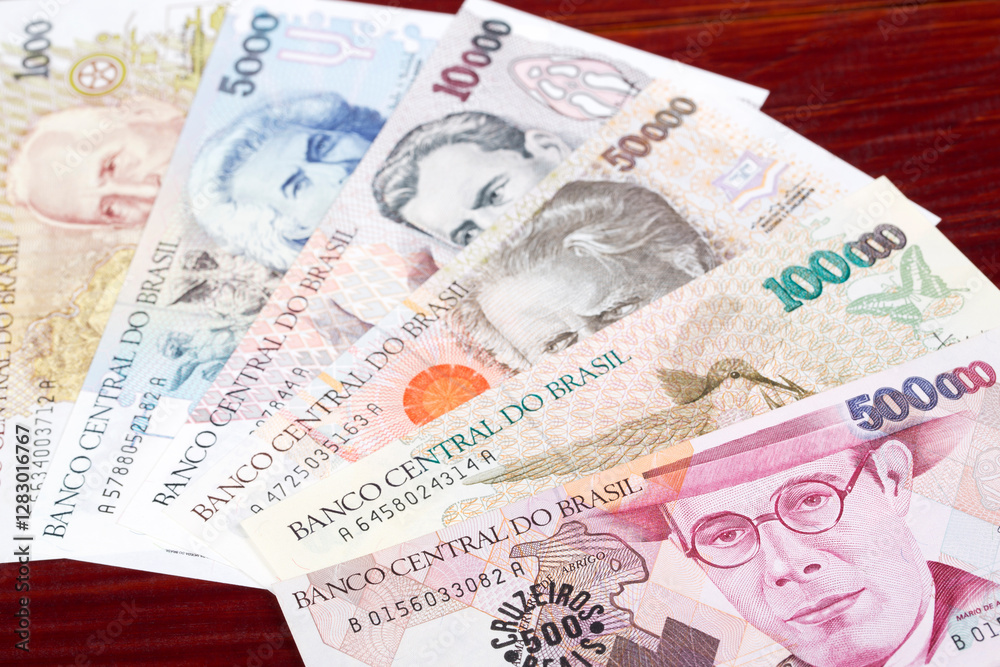 Old Brazilian money a business background. Old Brazilian money a business background.