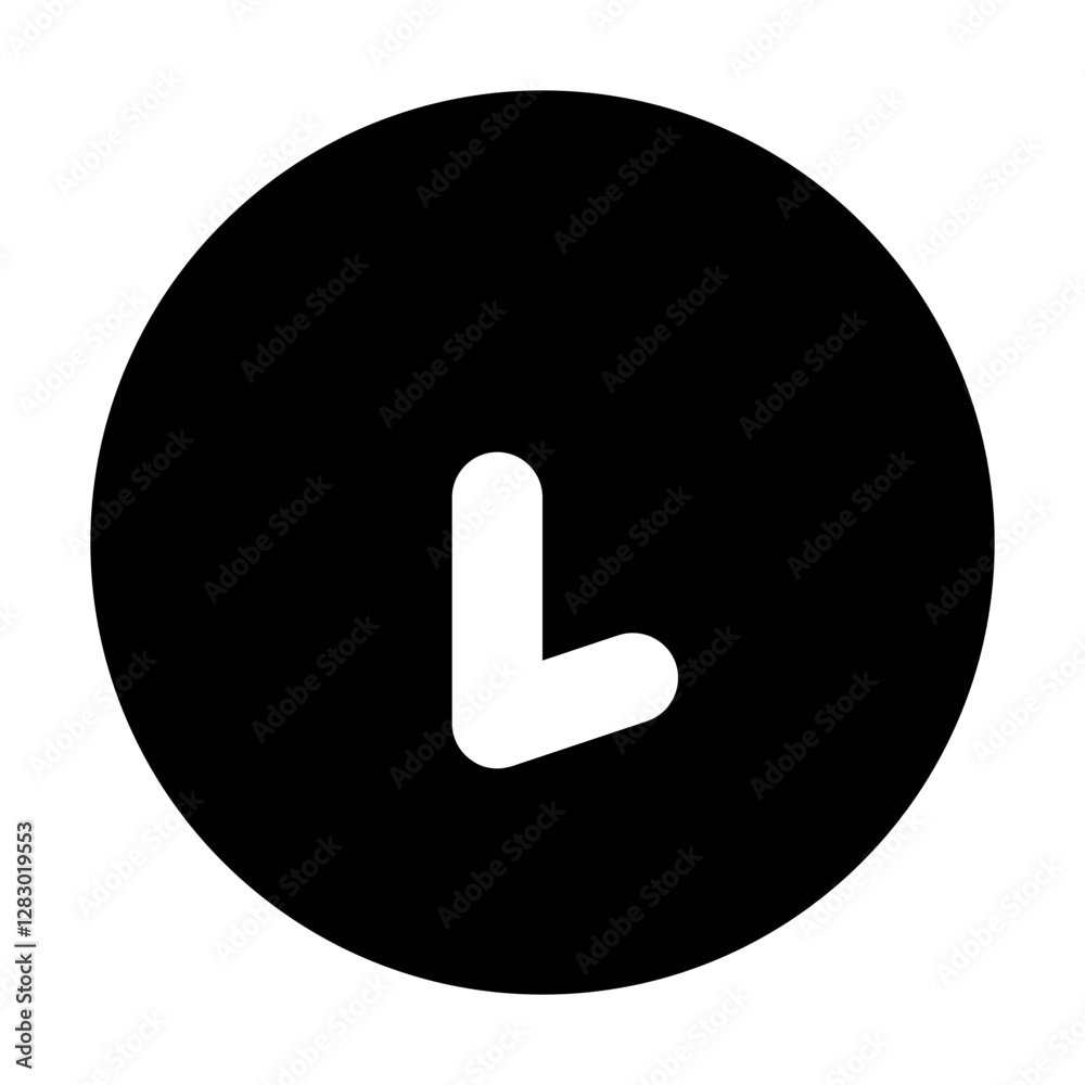 Clock 4 Filled Icon Vector Clock 4 Filled Icon Vector