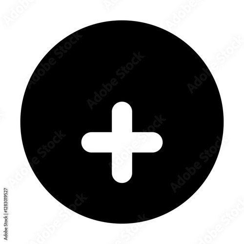 Circle Plus Filled Icon Vector