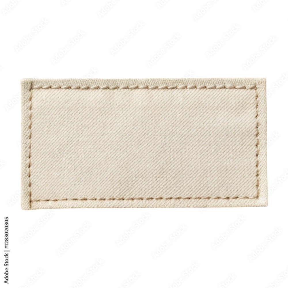 Fototapeta premium Blank Fabric Patch - Textile Label for Custom Embroidery and Branding isolated on transparent background Generative Ai