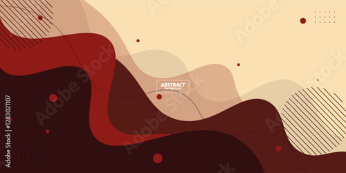 Brown geometric business banner design. Creative banner design with wave shape and lines in the background. Simple horizontal banner. Vector Eps10