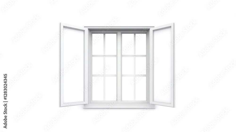 Clean Floating Blind Panel Design for Modern Windows with White Frames Clean Floating Blind Panel Design for Modern Windows with White Frames