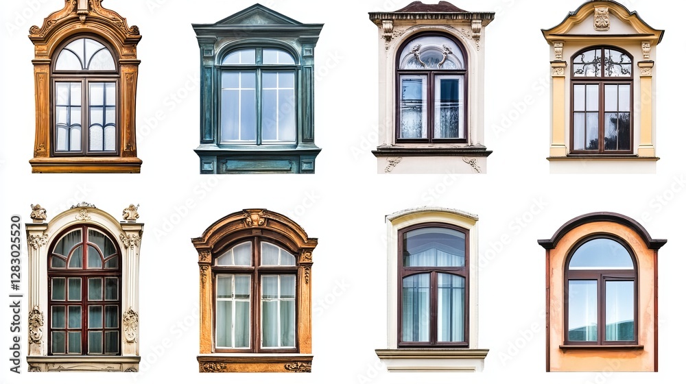 A diverse collection of isolated window frames A diverse collection of isolated window frames