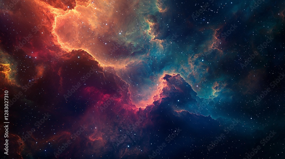 Fototapeta premium cosmic splendor: a stunning view of nebulae and stars in deep space