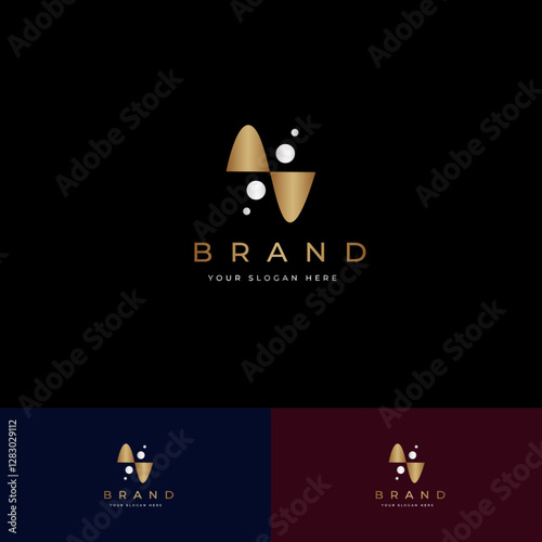 Premium Geometric Gold Wave Logo for Luxury Branding | Fully Editable photo