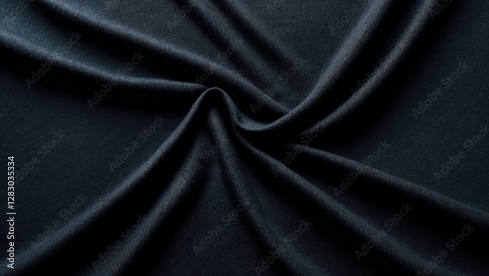 Elegant black fabric texture with soft folds, abstract background for design templates and creative projects, top view. Elegant black fabric texture with soft folds, abstract background for design templates and creative projects, top view.