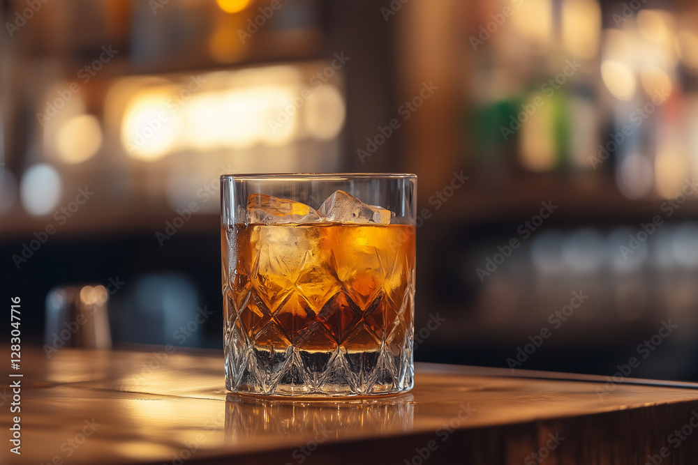 glass of whiskey on the table glass of whiskey on the table