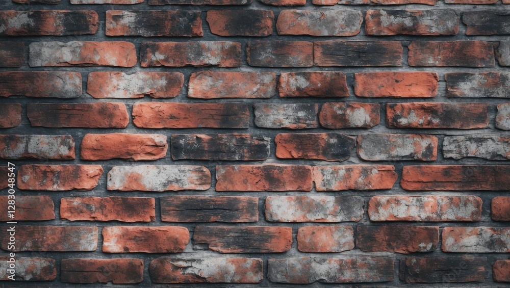 Textured brick wall with a weathered grunge finish highlighting rustic tones and character for use in backgrounds and design projects. Textured brick wall with a weathered grunge finish highlighting rustic tones and character for use in backgrounds and design projects.