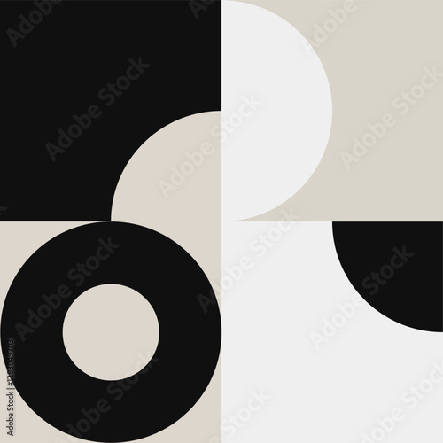 Abstract, geometric background, color can be changed. Simple geometrical shapes such as a square, a circle. modern background for textile, surface, decor design.