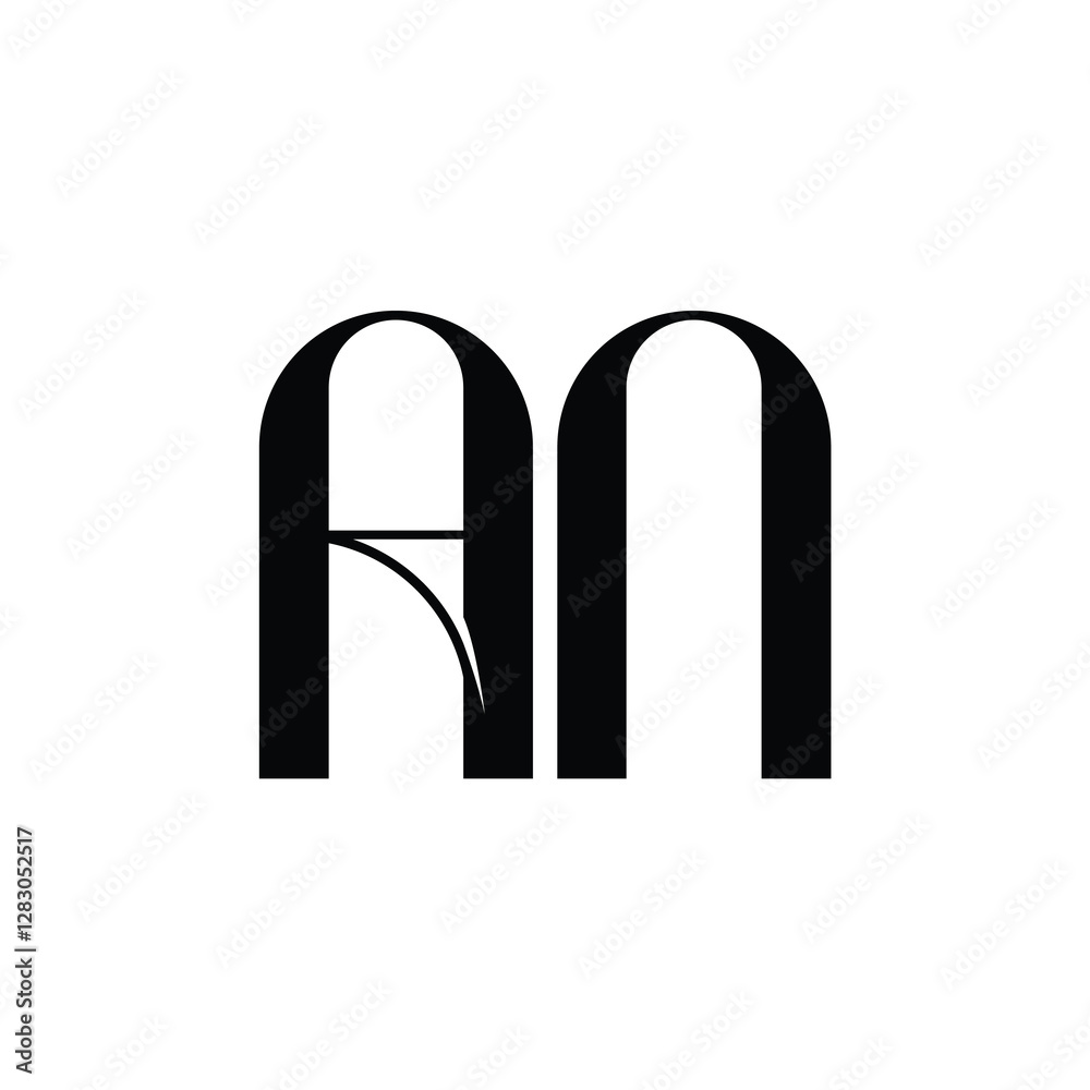 AN monogram logo design letter text name symbol monochrome logotype alphabet character simple logo AN monogram logo design letter text name symbol monochrome logotype alphabet character simple logo
