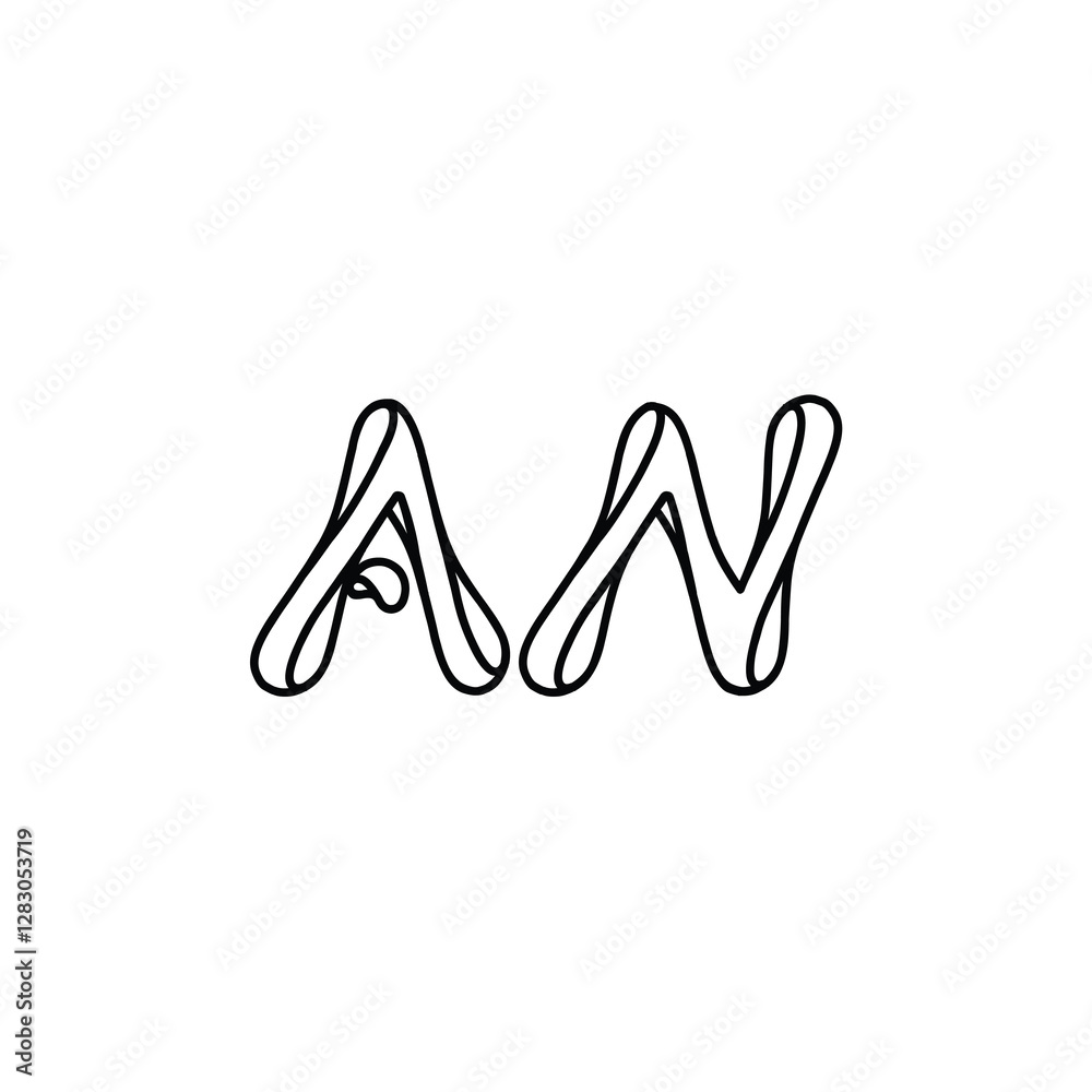 AN monogram logo design letter text name symbol monochrome logotype alphabet character simple logo AN monogram logo design letter text name symbol monochrome logotype alphabet character simple logo