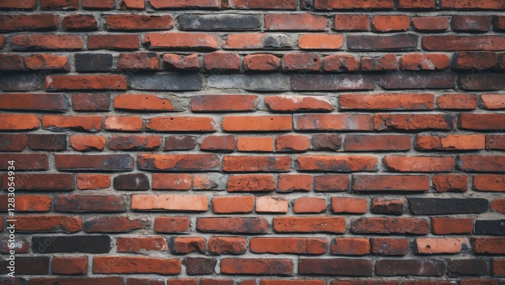 Fototapeta premium Textured red brick wall background ideal for urban design and architectural projects