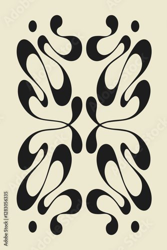 Trendy minimalist seamless pattern with abstract creative artistic hand drawn composition ideal for interior design, wallpaper, minimal background, vector illustration