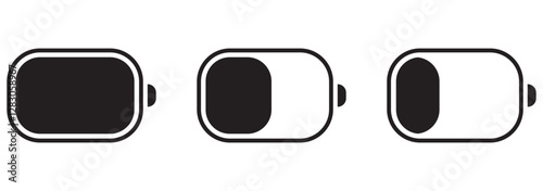 Battery icon. Battery level icon set.