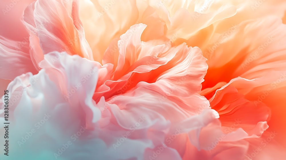Abstract Flower Petals in Soft Light Flowing with Gentle Color Abstract Flower Petals in Soft Light Flowing with Gentle Color