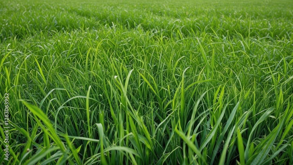 Lush Green Grass Field Texture Ideal for Natural Background and Blank Space for Text Overlay Lush Green Grass Field Texture Ideal for Natural Background and Blank Space for Text Overlay