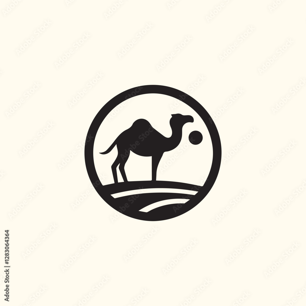 Obraz premium Minimalist Camel Logo