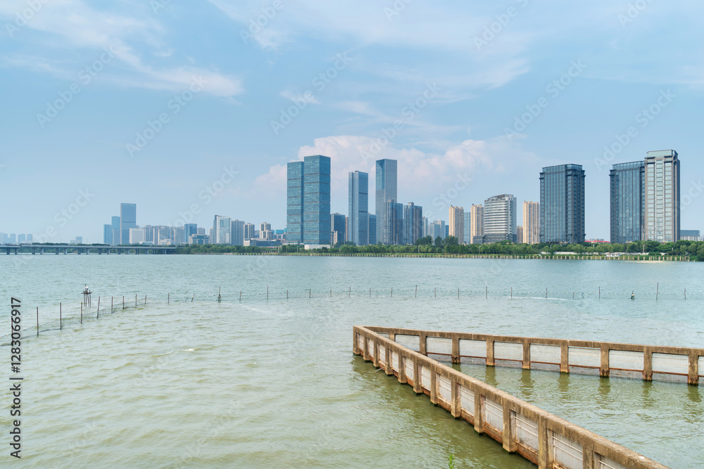 Lakeside modern office building in China Lakeside modern office building in China