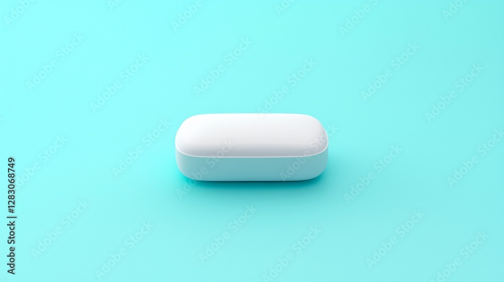 modern minimalist soap dish on turquoise background modern minimalist soap dish on turquoise background