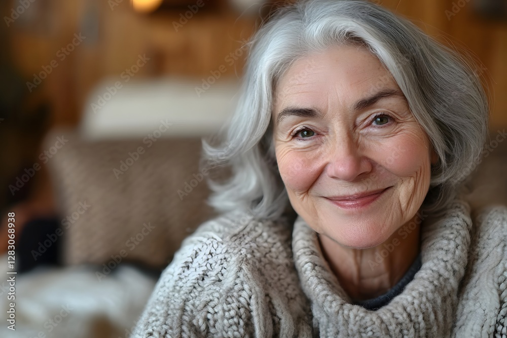 Portrait of a smiling older woman with gray hair Portrait of a smiling older woman with gray hair