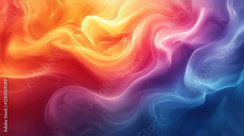 Wallpaper Mural Abstract background of vibrant swirling gradients transitioning from blue to orange hues Torontodigital.ca