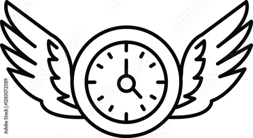 clock with wings on it