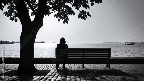 lonely bench in the park