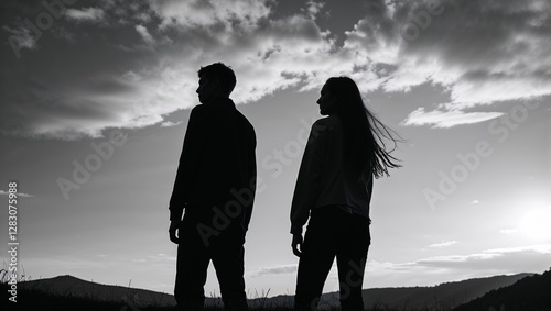 silhouette of a couple