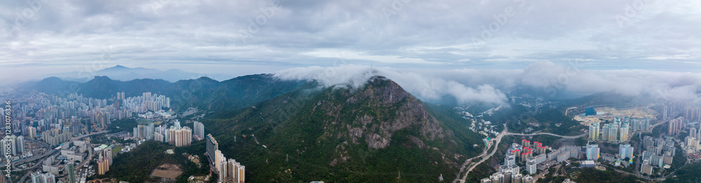 Fototapeta premium Hong Kong cityscape in Mist