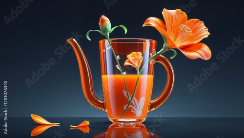 orange flower in vase