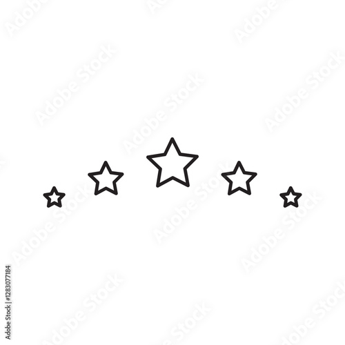 Five star customer product review icon. Five star rating. Yellow 5 star flat icon for apps and websites. Quality, customer ratings, feedback.
