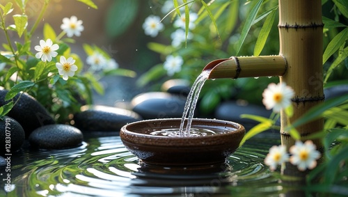 spa still life with bamboo