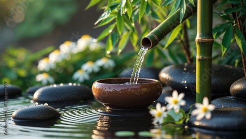 spa still life with bamboo