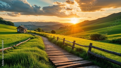 sunset in the mountains