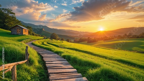 sunset in the mountains