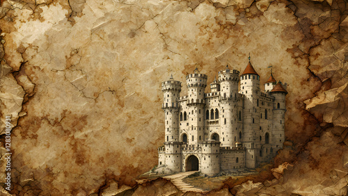 Old castle grunge blank paper