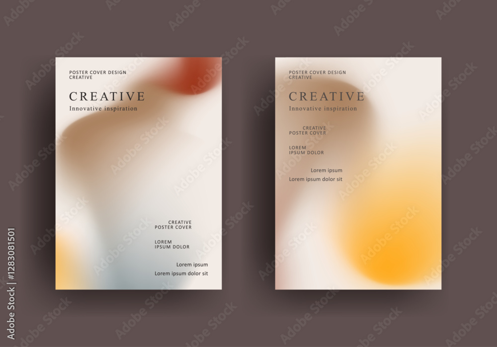 Fototapeta premium brochure poster template. retro vintage Covers Design. fluid gradient background design. retro front page design for Banner, Poster, Flyer, Invitation and Annual Report