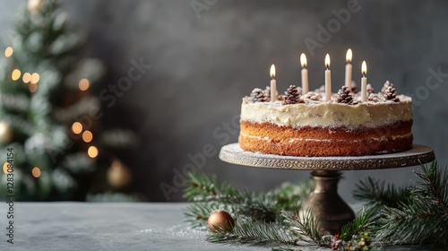 a beautiful Holiday Cheer: Cranberry Topped Cheesecake on the whit background  photo