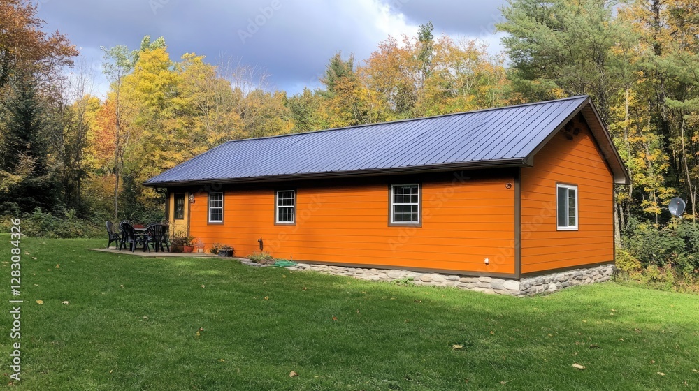 Energy-efficient detached kitchen with insulation and ventilated roofing