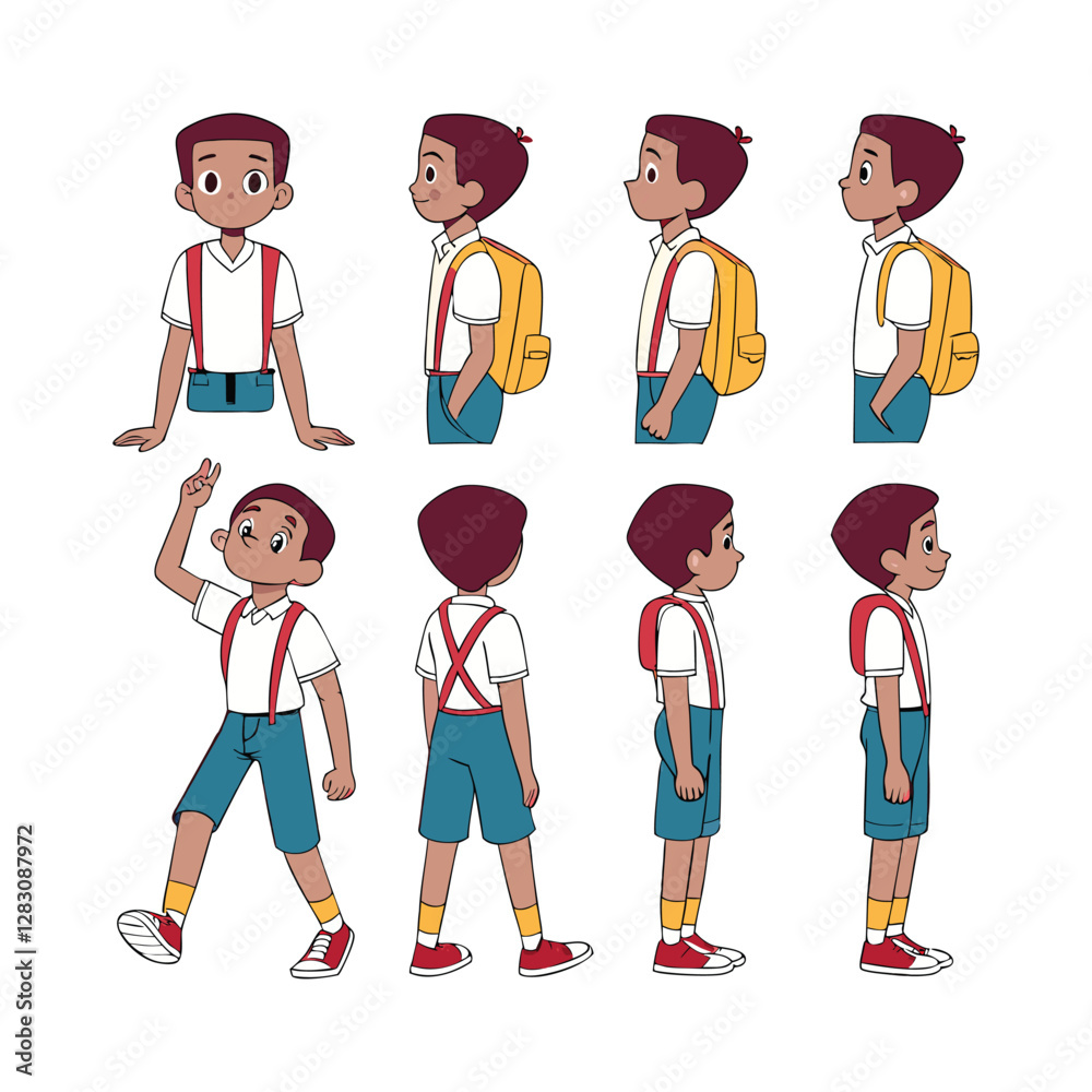 School boy character animation and vector design School boy character animation and vector design