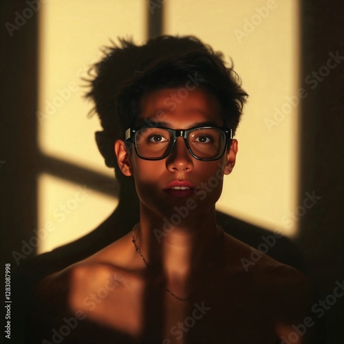 portrait of a young man in glasses