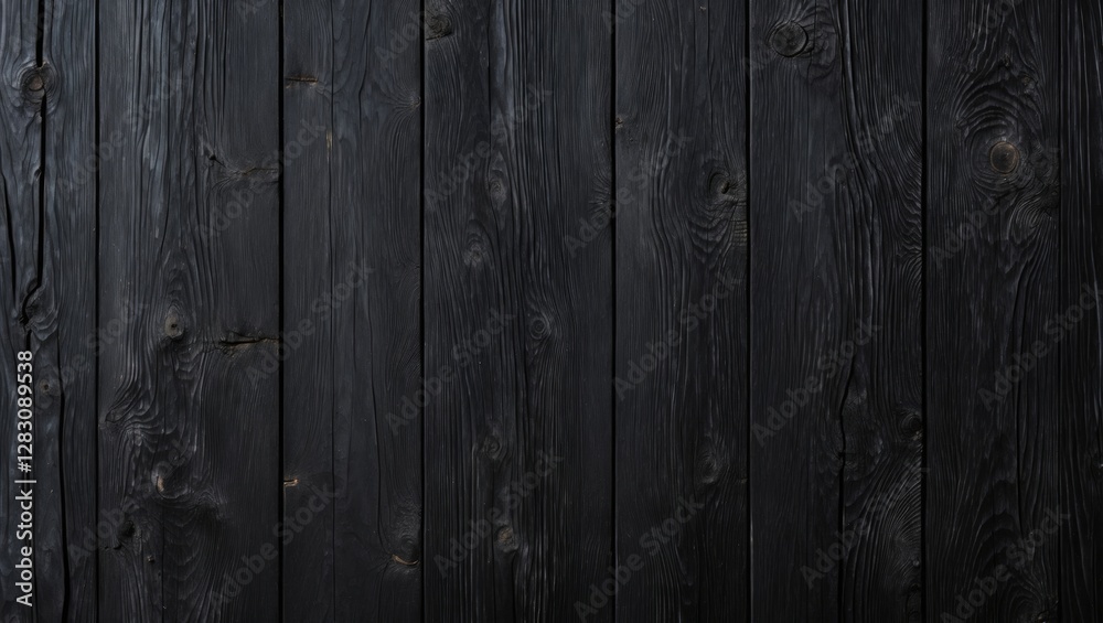 Black wooden planks background with a textured surface in a vertical arrangement suitable for various design applications Black wooden planks background with a textured surface in a vertical arrangement suitable for various design applications